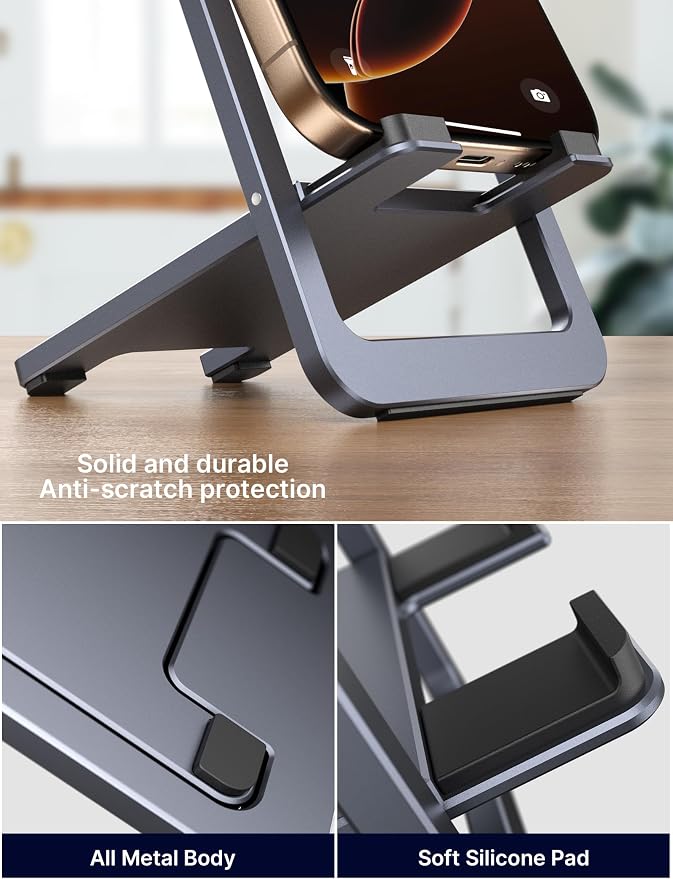 JSAUX Cell Phone Stand 2-Pack, Foldable Aluminum Adjustable Phone Holder - Image 5