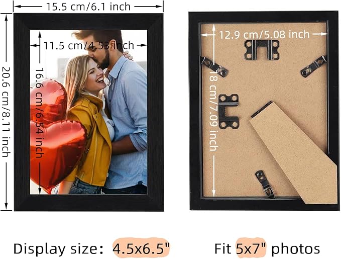 Giftgarden 5x7 Picture Frame Black 5 x 7 Photo Frames Bulk - Image 3
