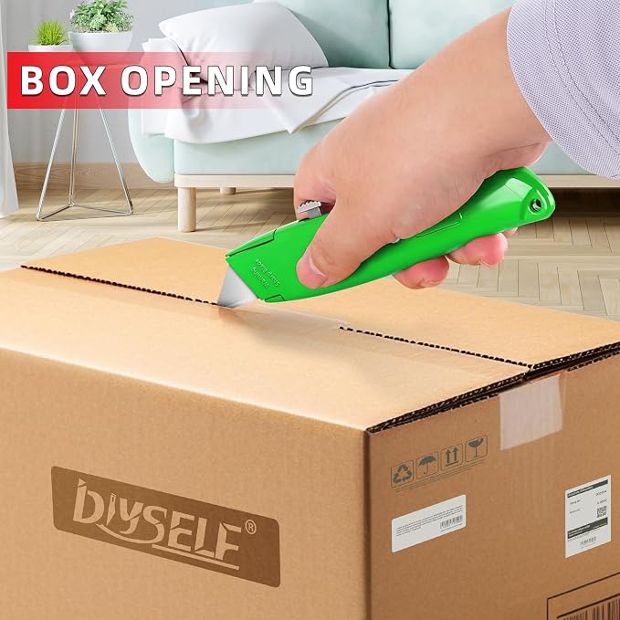 DIYSELF Utility Knife, 20 Pack Heavy Duty Box Cutter Retractable, Box Cutter - Image 2