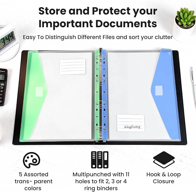 11-Hole Binder Pockets, Fits Letter / A4 Size - Image 3