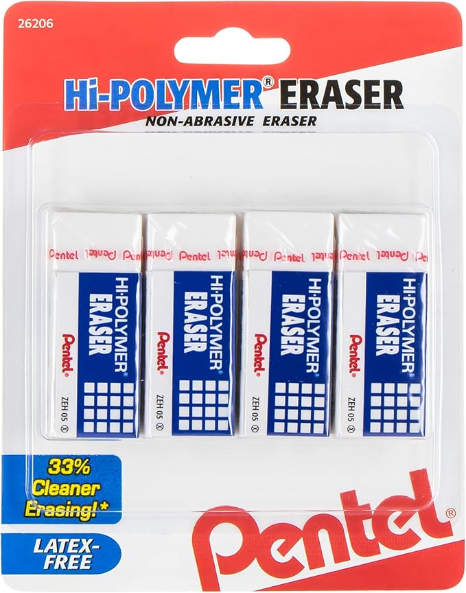 Pentel Hi-Polymer Block Eraser Small White by PentelofAmerica