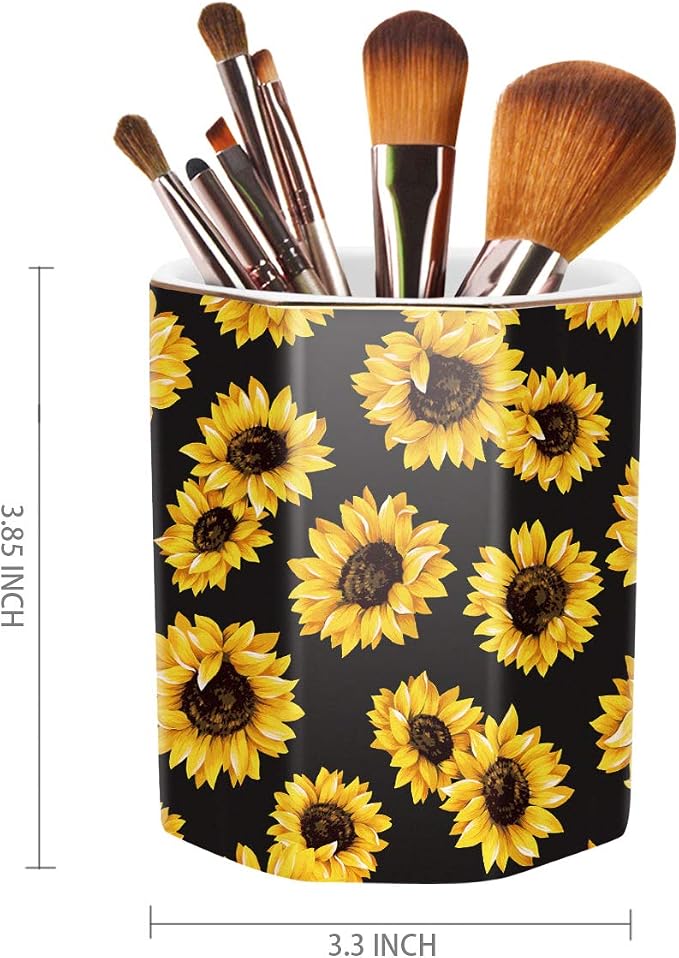 Pen Holder, Pencil Holder for Desk Floral Pattern Pencil Cup for Girls Kids - Image 3