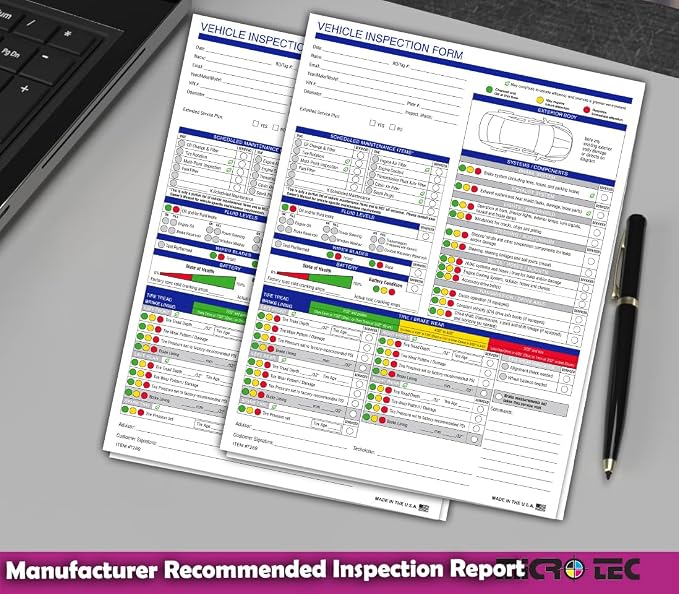 Multi-Point Inspection Form for Vehicles – 2-Part Carbonless Vehicle Checklist - Image 4