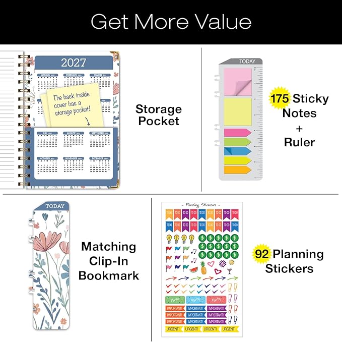 HARDCOVER Academic Year 2026-2027 Planner: 14 Months 5.5"x 8" Daily Weekly - Image 4
