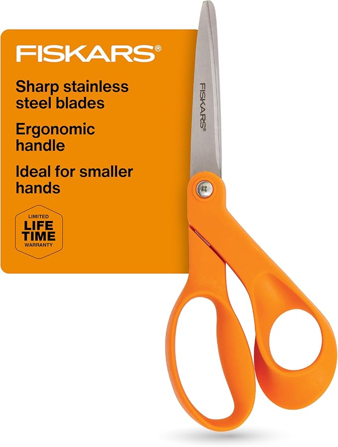 Fiskars Petite Original Orange-Handled Scissors, Crafting and Sewing Stainless by Unknown