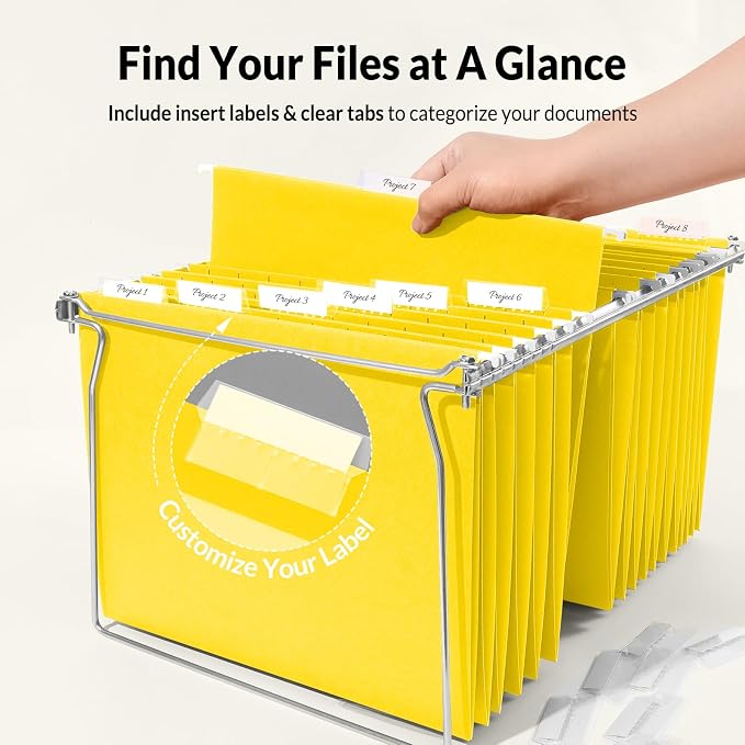 SUNEE Hanging File Folders, 25 Pack Letter Size Hanging File Folders - Image 2