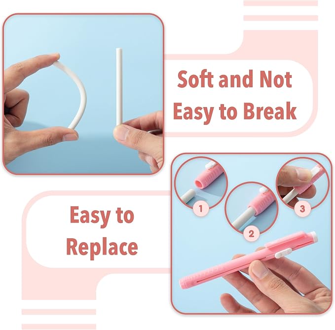 Mr. Pen- Retractable Mechanical Eraser Pens, 6 Pack, Pastel Colors | Latex-Free - Image 4