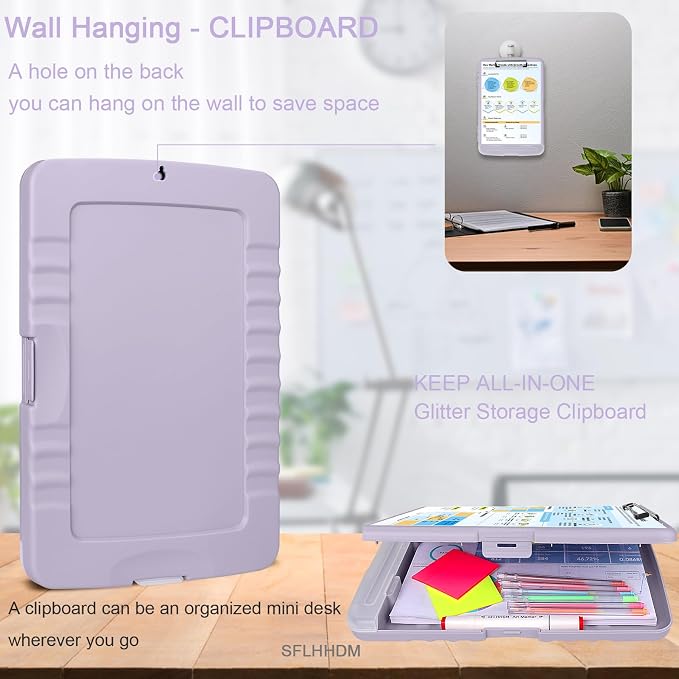 SFLHHDM Clipboard with Storage, Storage Clipboard with Pen Holder, A4 Binder - Image 6