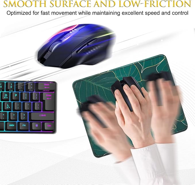 JIKIOU 3 Pack Mouse Pad with Stitched Edge, Portable Size-10.2x8.3in Leaf | - Image 4