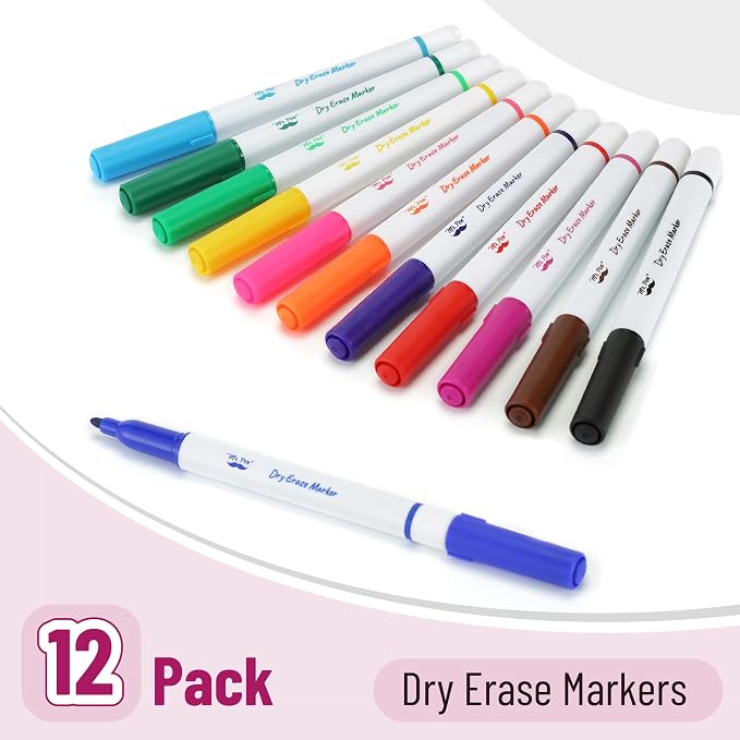Mr. Pen- Dry Erase Markers, 12 Pack, Fine Tip | Dry Erase Whiteboard Markers - Image 2