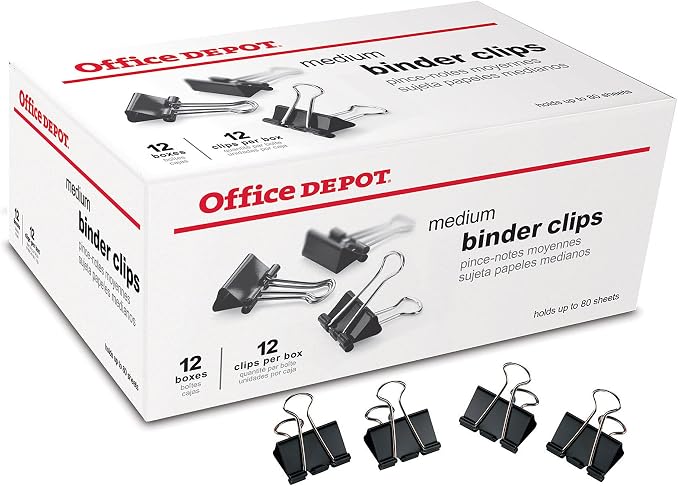 Office Depot Binder Clips By The Gross, 1 1/4in., Box Of 12 Clips - Image 3