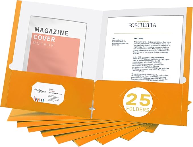Zzrywuty File folders with Pockets, 25 Pack Paper Folders with Card Slot by Zzrywuty