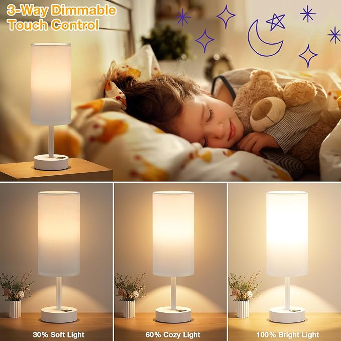Dicoool White Touch Bedside Lamp - Image 3