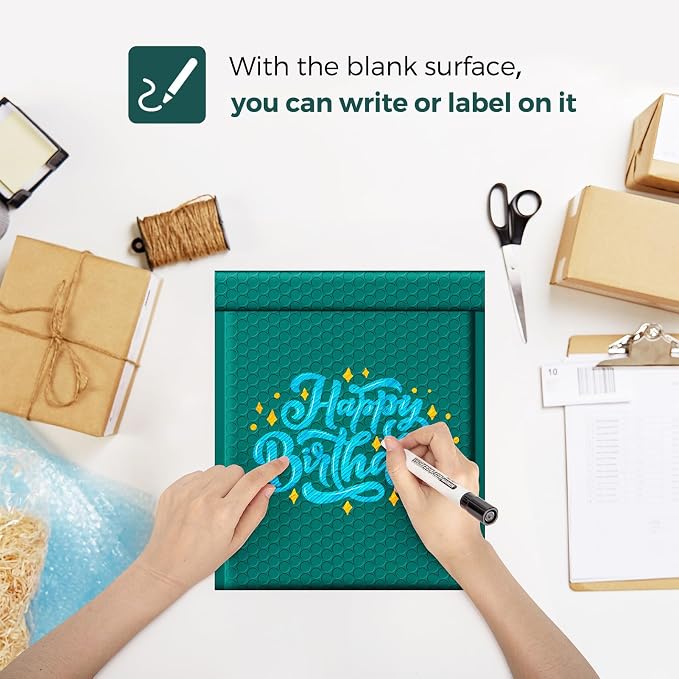 Fuxury Forest Green Bubble Mailers 8.5x12" Usable 8.5x11" Padded Envelopes | 25 - Image 4