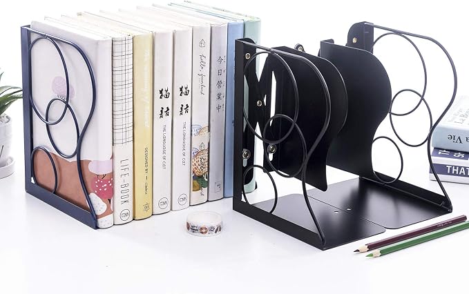 Adjustable Bookends Metal Book Ends - Image 3