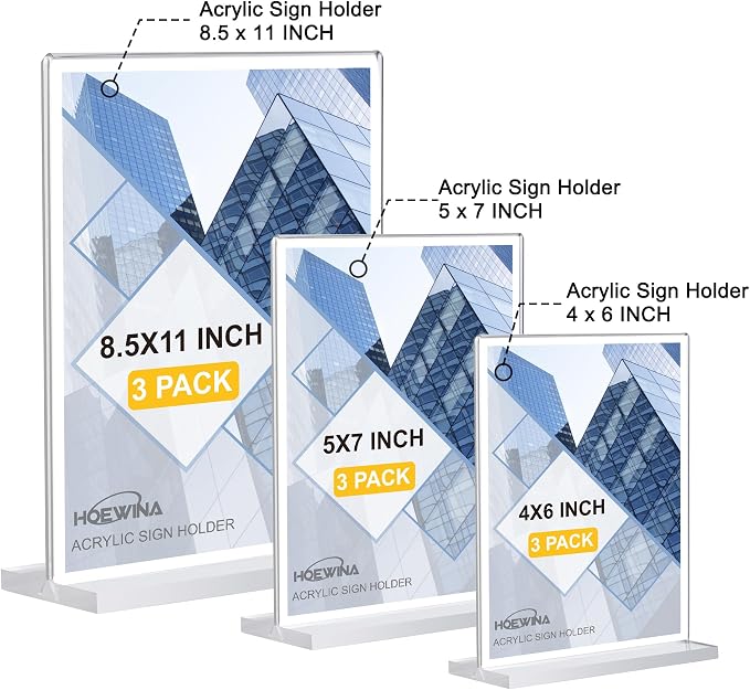 Acrylic Sign Holder 5 x 7 Inch 6 Pack - Image 7