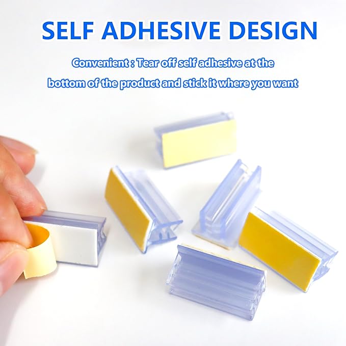 100 PCS Self Adhesive Sneeze Guard Holder Acrylic Panels Bracket Glass Sign - Image 6