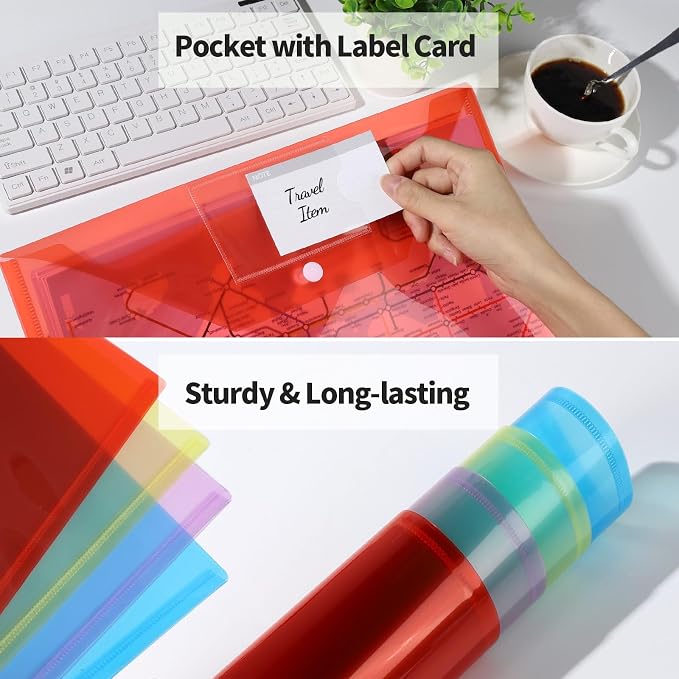 LEOBRO File Folders for Documents, Plastic Envelopes - Image 4