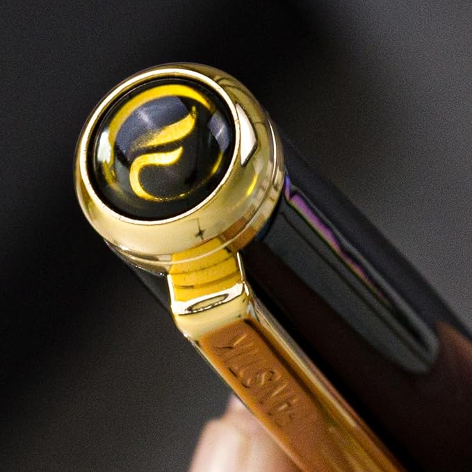 Black & Gold Luxury ballpoint Pen (Made In USA) fancy gift set for women, Real 24K Gold Plating, Professional executive pen gift set for men (Lux BallPoint Black-Gold)-DeskLoop Office