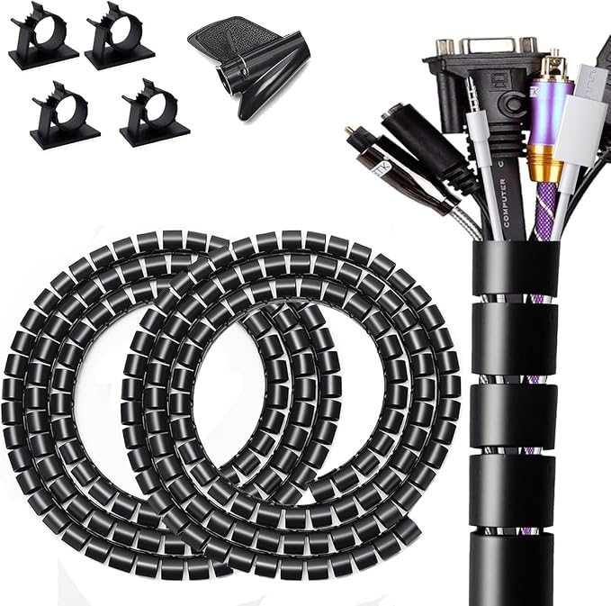 Large PC Cable Management Tube Sleeve Under Desk Wire Organizer by FANOSHONOFFICIAL