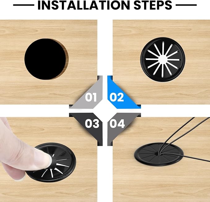 1-Inch Cable Grommets Petal-Shaped Buckle Type Wire Hole Cover - Image 5