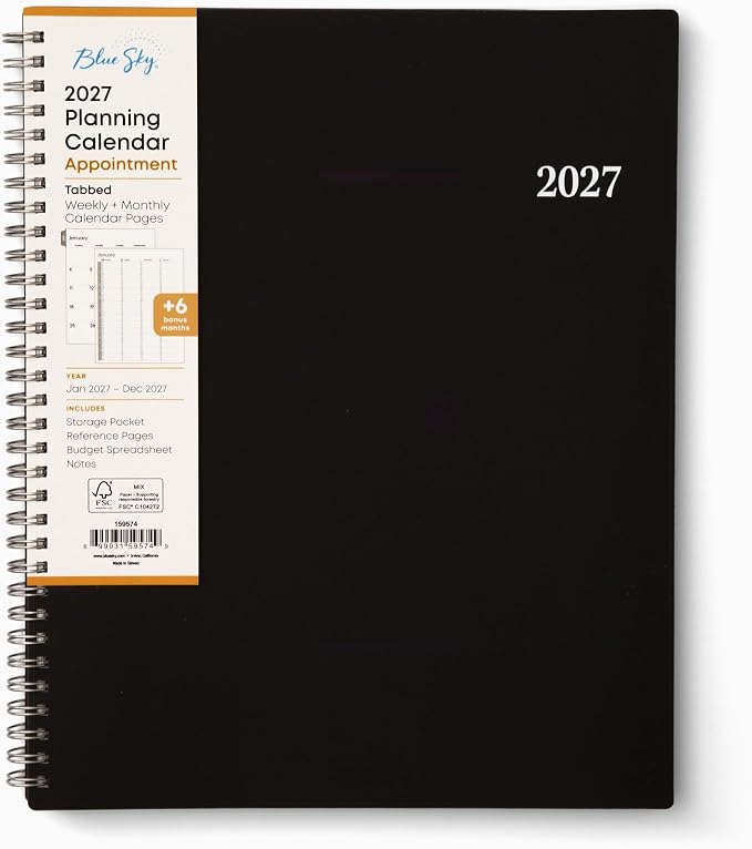 Blue Sky 2027 Weekly and Monthly Appointment Planner Calendar, January 2027 by BlueSky