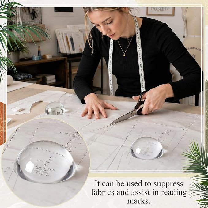 Briwooody Crystal Dome Magnifier Paperweights Glass Paperweight Reading - Image 3