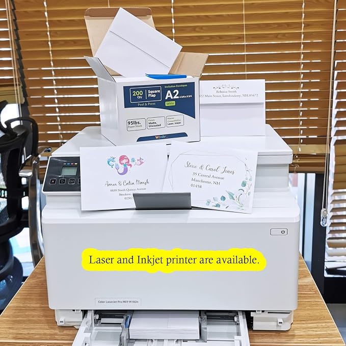 200 Pcs Bulk A2 Invitation Envelopes in White Peel & Press Self Seal 4 3/8 x 5 - Image 6