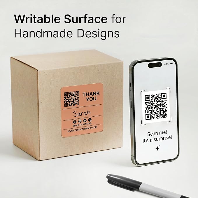 2" X 2" Matte White Printable Labels Custom Labels, Logo Stickers, QR Codes - Image 6