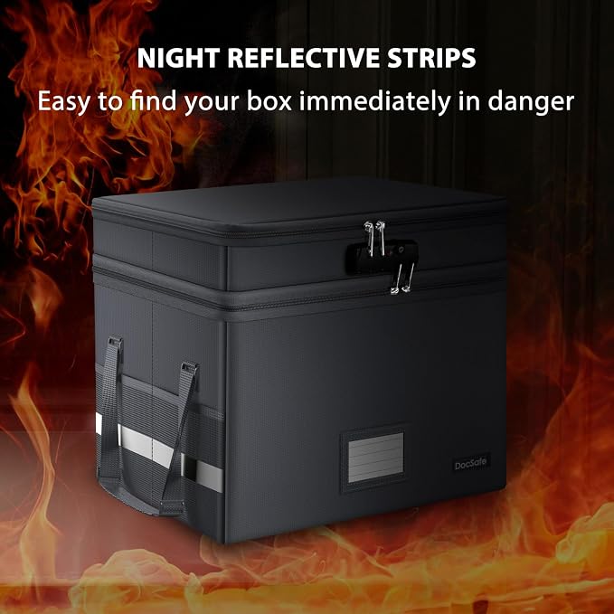 DocSafe File Box with Lock, Large Portable Home Office Filing Box - Image 8