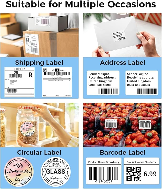 Phomemo Thermal Shipping Label Printer 241BT Black White - Image 3
