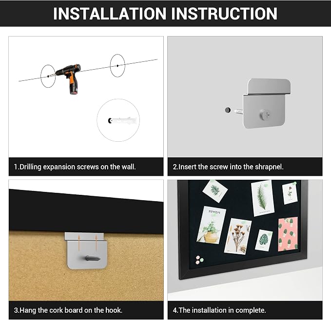 Black Cork Board Bulletin Board - Image 7