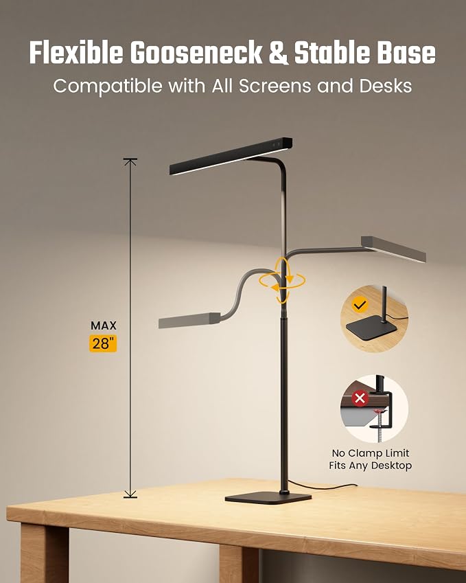 SUPERDANNY LED Desk Lamp for Home Office, Eye-Caring Desk Light - Image 6