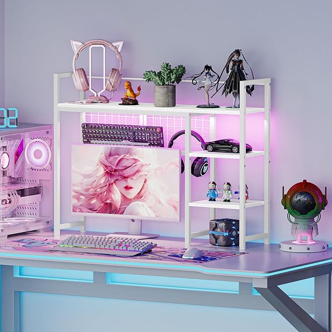 Snughome Desk Shelf, 38.6" Desktop Organizer Shelf, Desk Hutch - Image 5