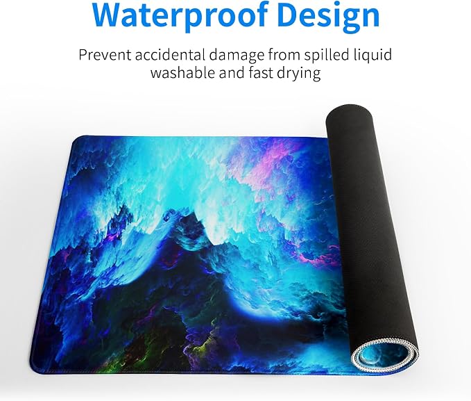 Dazzling Galaxy Gaming Mouse Pad 27.6x11.8 Inch Blue Purple Galaxy Nebula - Image 4