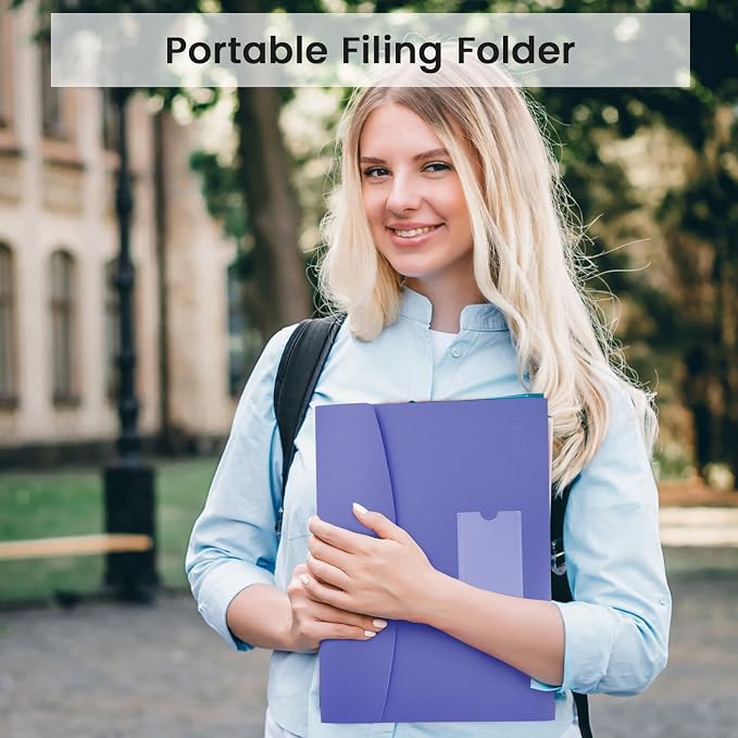 13 Pocket Expanding File Folder Accordian File Organizer, A4 Letter Size Paper - Image 6
