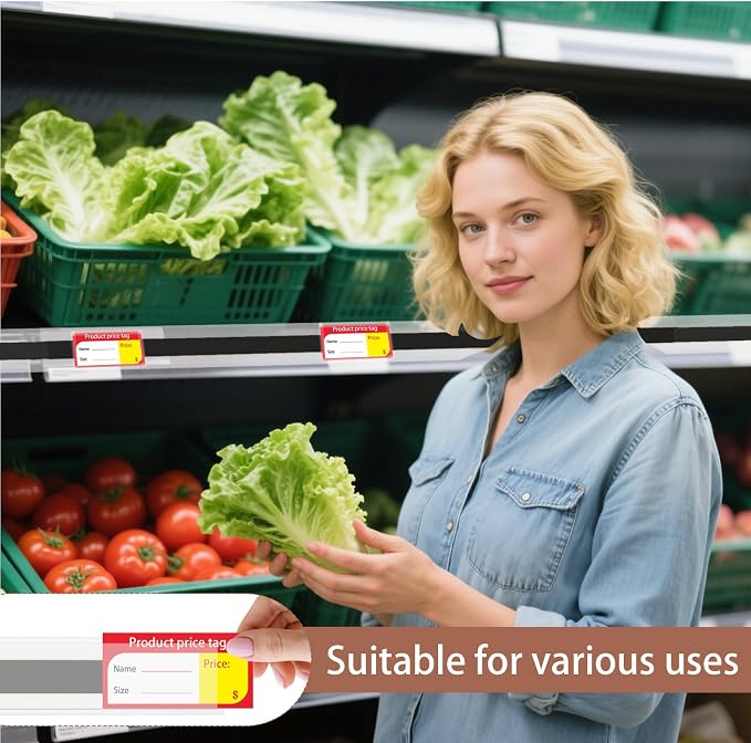 60 Pcs 47.8 x 1.37 Inch Shelf Label Strips Black Clear PVC Ticket Channel Back - Image 5
