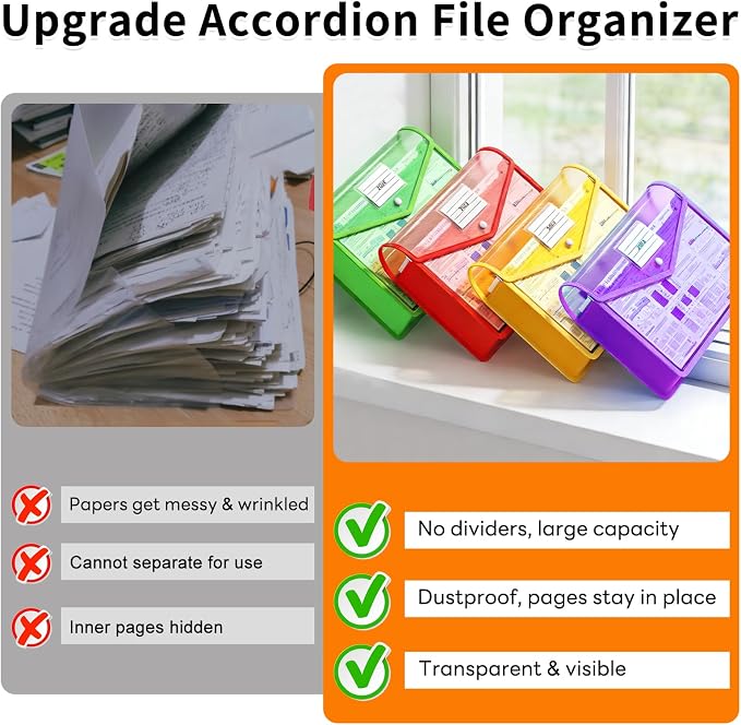 Plastic Expanding File Folder, Transparent Envelopes - Image 4