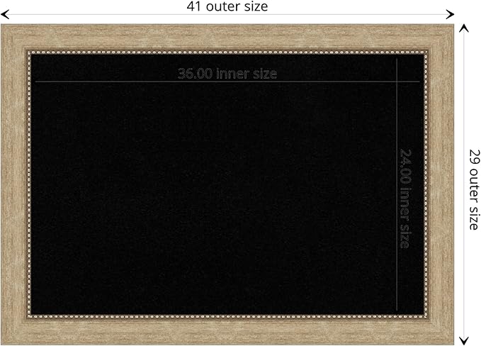 Amanti Art Black Cork Board for Wall, 29x41 Vision Board with Champagne Frame, Large Corkboard Office Decor for Home Organization, Casual Corkboard Pinboard to display items for home organization-DeskLoop Office