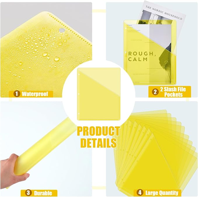 Seajan 48 Pcs Pocket Folders for 3 Ring Binder Clear Plastic Folders Sleeves - Image 3