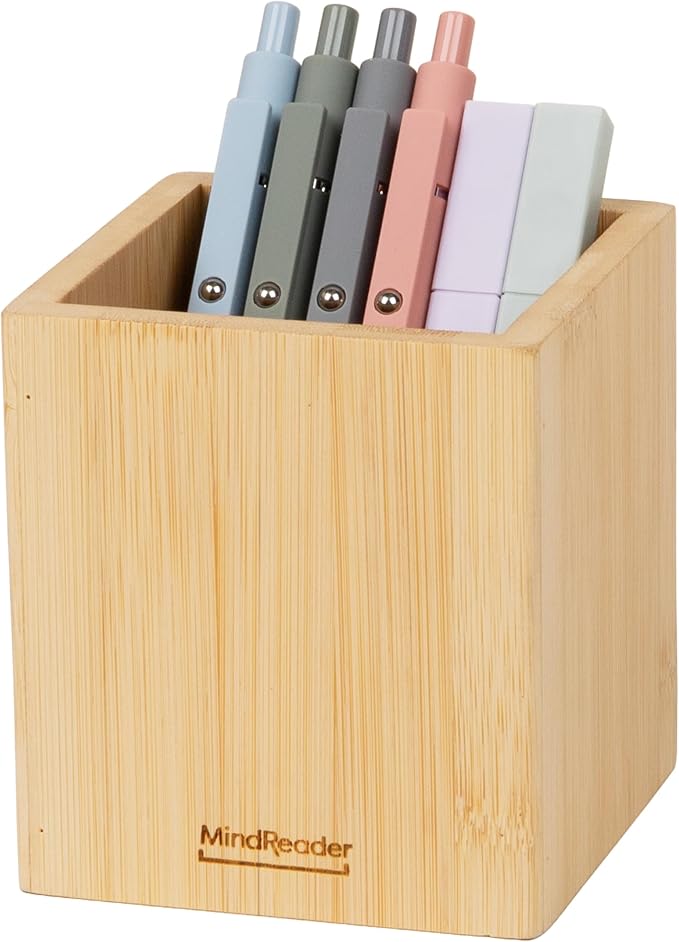 Mind Reader Pen Cup, Accessory Holder, Desktop Organization, 3.5"L x 3.5"W x - Image 5