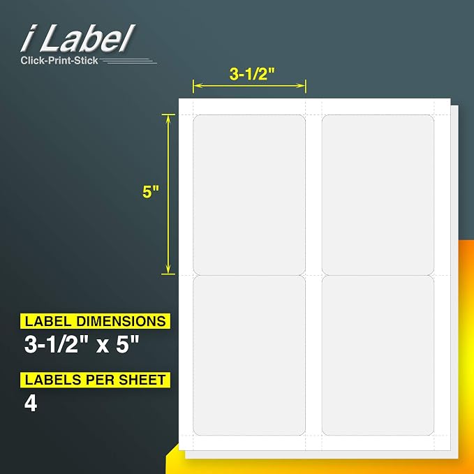 4UP 3.5" x 5" Shipping, Mailing&Barcode Labels - Image 2