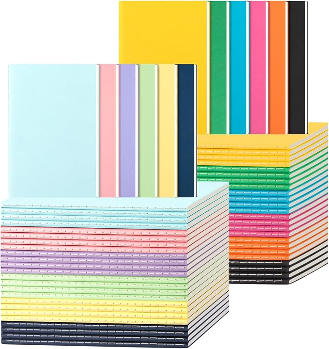 60 Pack Colorful Lined Notebooks by ALKALO