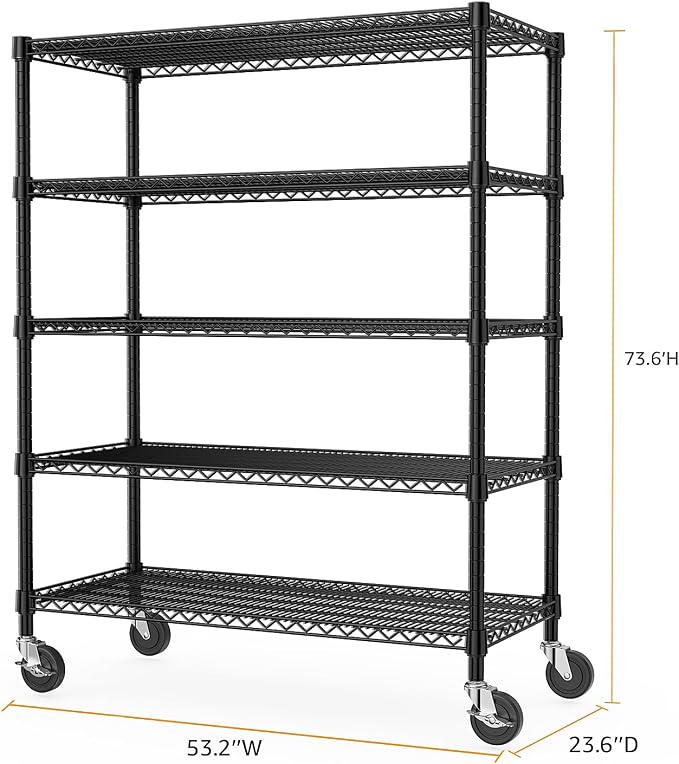 M MZG Garage Shelving 5 Tier Industrial Metal Shelving Units - Image 3