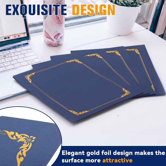 72 Packs Certificate Covers, 250gsm Navy Blue Diploma Holders - Image 3