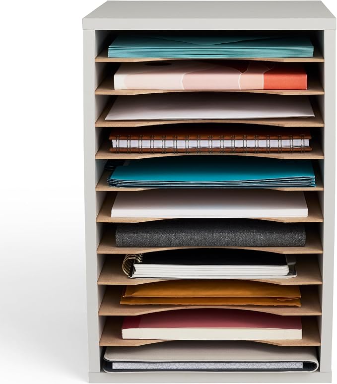 Safco Vertical Literature Organizer, 11 Compartments, Office and Classroom - Image 6