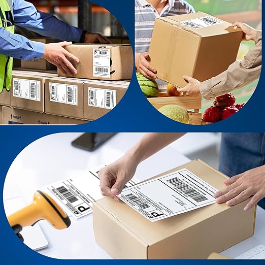 L LIKED 3300 PCS 4"x 6" Direct Thermal Labels White Perforated Shipping Label, Compatible with DYMO 4XL 1744907,Zebra, Rollo, Jadens, Nelko, 220 Labels per Roll, 15 Rolls-DeskLoop Office