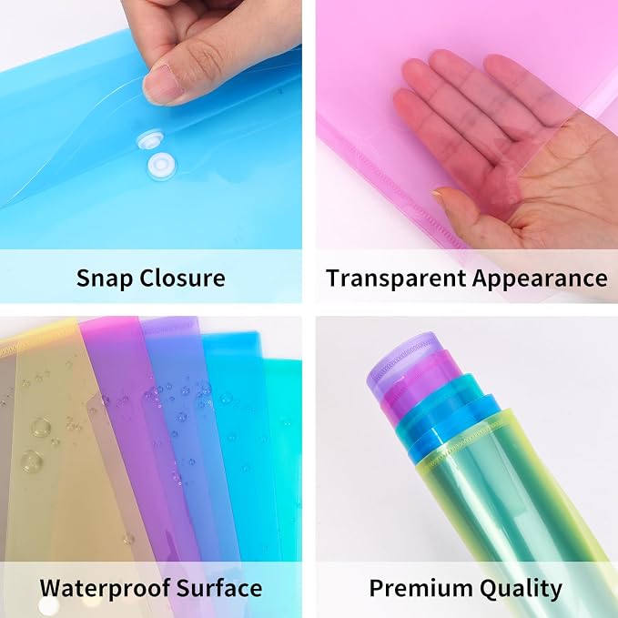 EOOUT 5pcs Plastic Envelopes, Plastic Folders - Image 4