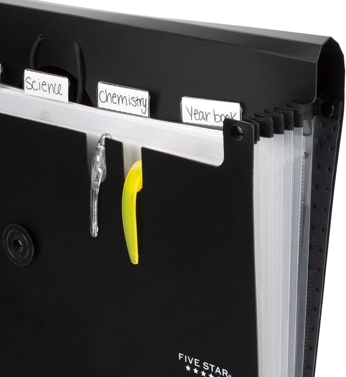 Five Star Expanding File Organizer, 6-Pocket Accordian File Organizer, Bungee - Image 4