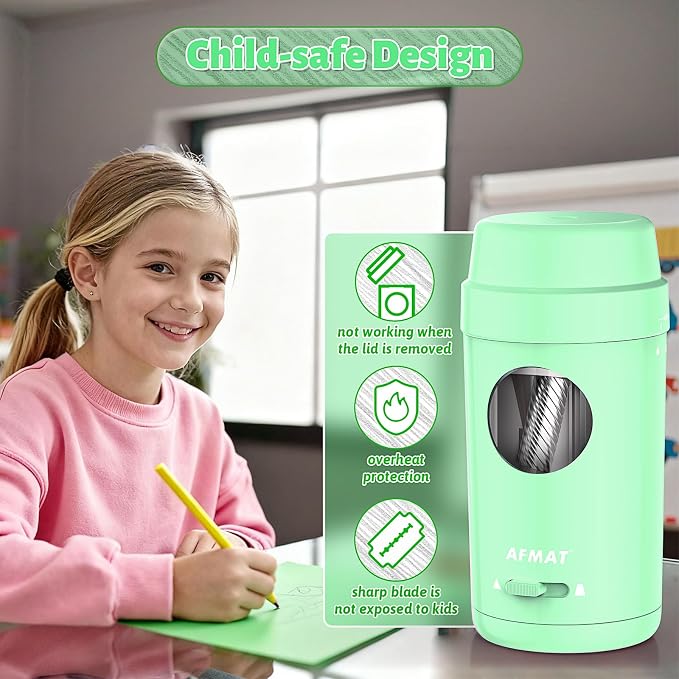 AFMAT Electric Pencil Sharpener, Auto in & Out, Fully Automatic Pencil Sharpener - Image 7